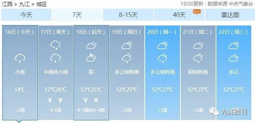 九江天气预报15天查询，掌握未来天气，从容规划生活